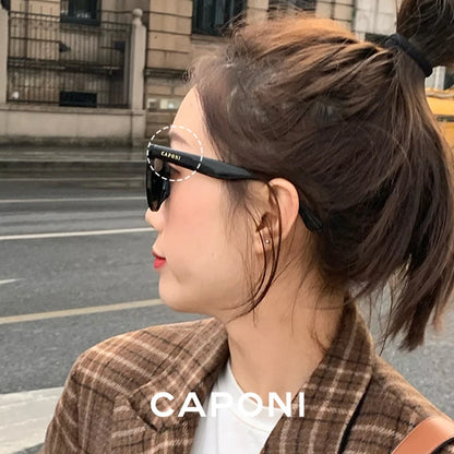 CAPONI Brand Design Sunglasses For Women Fashion Retro Girls Eye Shades Korea Style Polarized Sun Glasses UV Protection BH31031