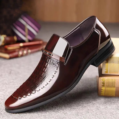 New 2024 Men Leather Shoes Business Classic Office Shoes for Men Crocodile Pattern Men Dress Shoes Breathable Brand Casual Shoes