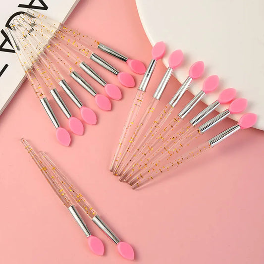 5/10/20Pcs Soft Silicone Eyeshadow Lip Applicator Brush Lip Gloss Makeup Brushes with Crystal Handle Cosmetic Beauty Makeup Tool
