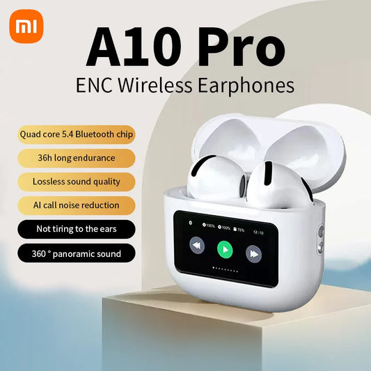 XIAOMI A10 Pro ENC TWS Wireless Earphones Bluetooth5.4 Touch Screen Headphones Noise Cancelling Earbuds With Mic For Android iOS