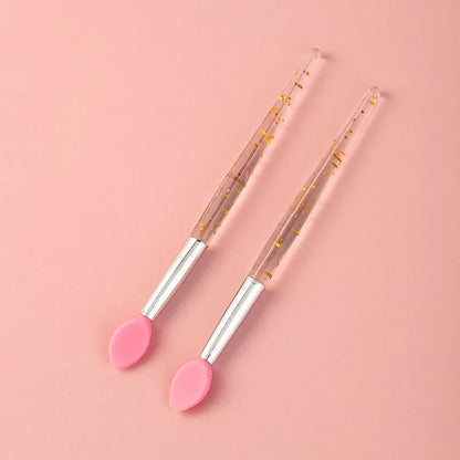 5/10/20Pcs Soft Silicone Eyeshadow Lip Applicator Brush Lip Gloss Makeup Brushes with Crystal Handle Cosmetic Beauty Makeup Tool