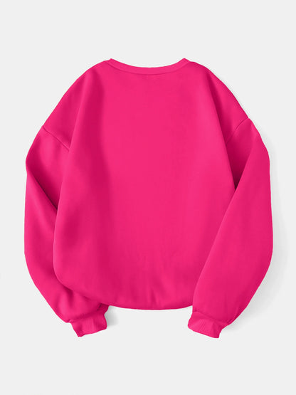 Fashion letter print sweatshirt crew neck casual sweatshirt for winter & fall women's clothing