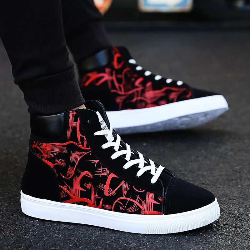 Fashion Sneakers Men Canvas Shoes Breathable Cool Street Shoes Male Brand Sneakers Black Blue Red Mens Causal Shoes A305