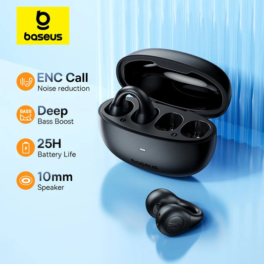 Baseus AirGo AS01 Wireless Headphones Ear clip Earphones Bluetooth 5.3  2MIc ENC HD Call Noise Reduction Earbuds Sports Earbuds
