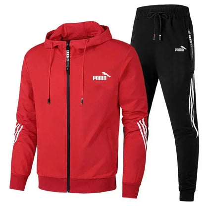 2024 Spring and Autumn Men's Sports Suit Thin Hooded Sweater Casual Running Sportswear Two-piece Se men clothes  tracksuit men