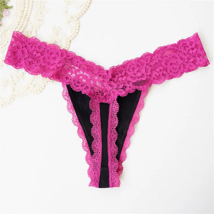 6Pcs/Lot Voplidia Cotton Thong T-Back Underwear Women Sexy Panties G Strings Big Ass Female Seamless Lace Tanga Hipster Lingerie