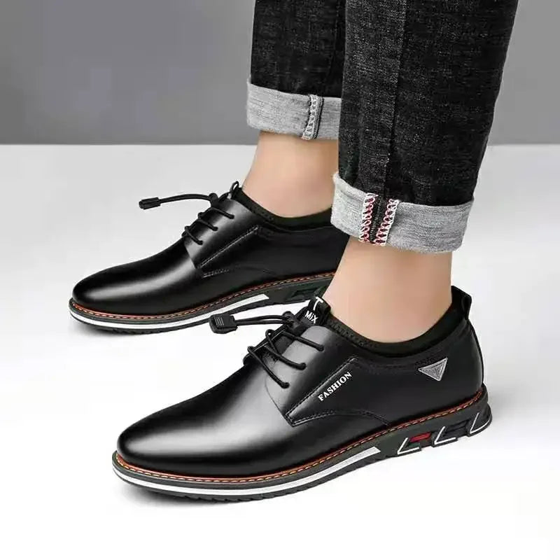 2023 British Casual Single Shoes Leather Shoes Formal Shoes New Men Shoes Leather Cowhide Leather Shoes Men Comfortable Low-top