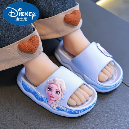 Disney Frozen Princess Elsa Children's Slippers Summer Girl's Cute Cartoon Anti slip Soft Sole Indoor Bathing Sandals & Slippers