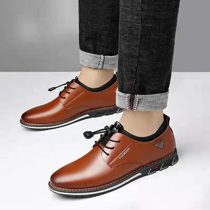 2023 British Casual Single Shoes Leather Shoes Formal Shoes New Men Shoes Leather Cowhide Leather Shoes Men Comfortable Low-top