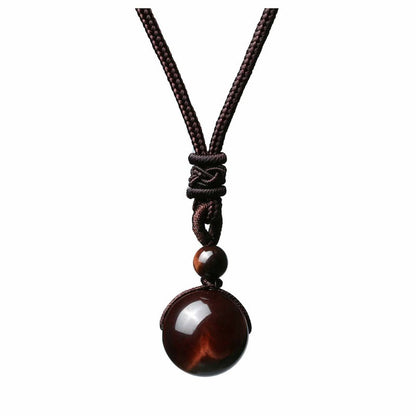 Fashion 16mm Natural Obsidian Pendant Amethyst Necklace For Men And Women