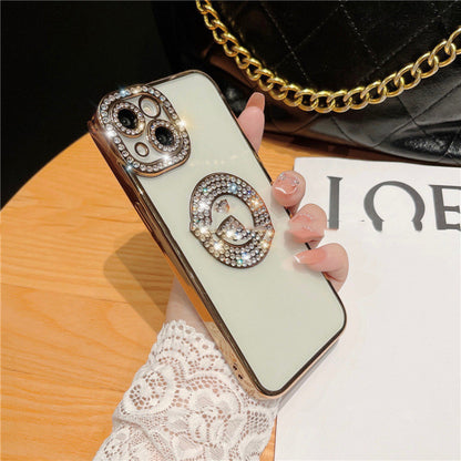 Diamond Ring Phone Case Diamond Electroplating Soft