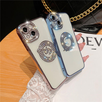 Diamond Ring Phone Case Diamond Electroplating Soft