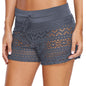 Women's Black Jacquard Lace Shorts