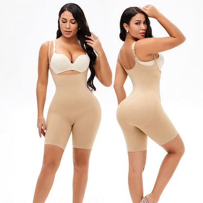 Large Size Seamless Body Contouring Bodysuit With Waist And Abdomen