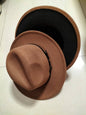 European And American Popular Woolen Top Color Matching Flat Brim Fedora Jazz Hat