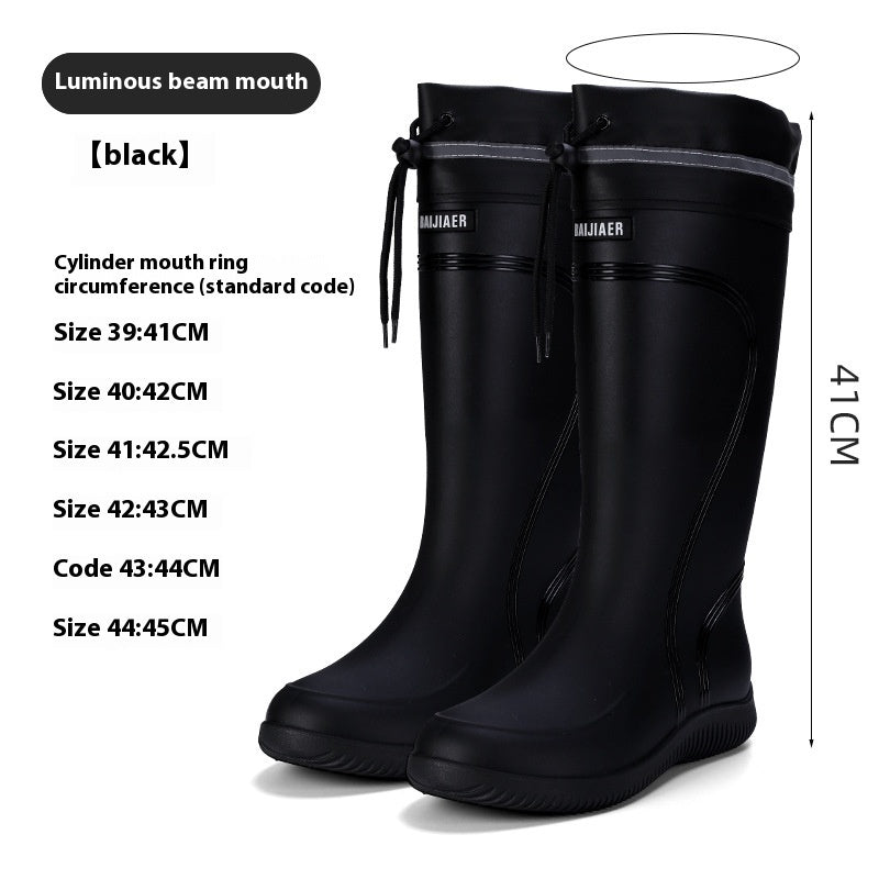 Fashion Outerwear High Non-slip Drawstring Rain Boots