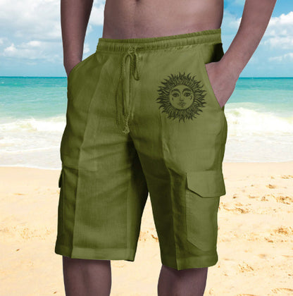 Multi Pocket Tie Men's Beach Cargo Pants