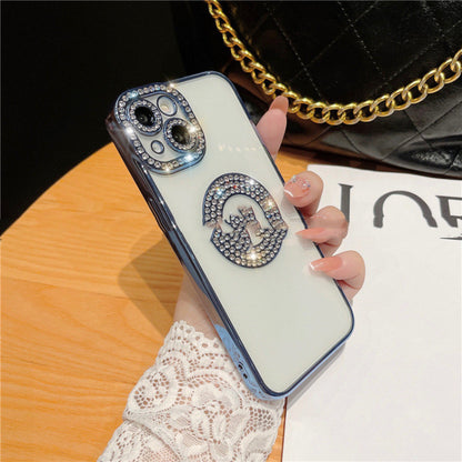 Diamond Ring Phone Case Diamond Electroplating Soft