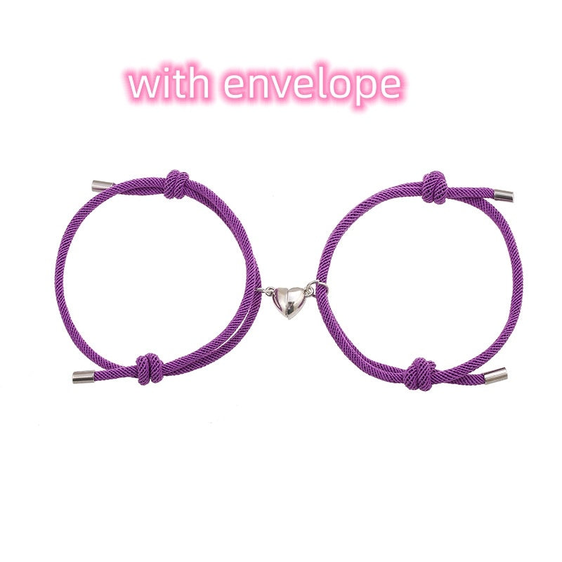 Simple Nylon Love Magnetic Bracelet