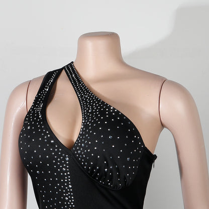 Slim-fit Rhinestone One-piece Nightclub Uniforms